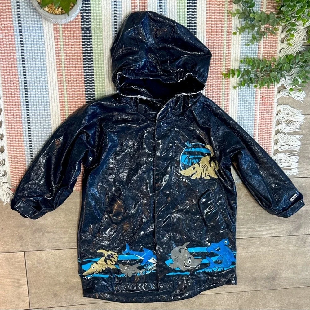Free w any purchase- children’s place toddler boy hooded rain coat shark print